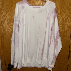 PINK Victoria's Secret Pink and White Sweatshirt